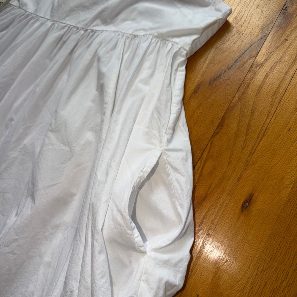 Free People White Cotton Ruffle Strap Tiered Boho Cottage Maxi Dress XL Beachy - Picture 7 of 12